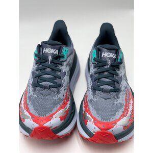 Hoka Mens Stinson 9.5B Running Gray Red Blue Athletic Shoes|1141530-WHF Cushion